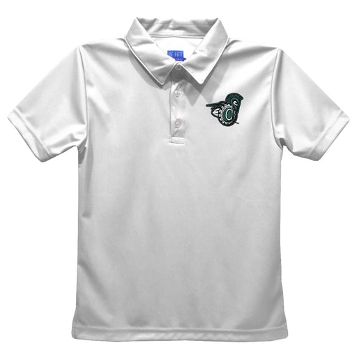 Castleton University Spartans Embroidered White Short Sleeve Polo Box Shirt