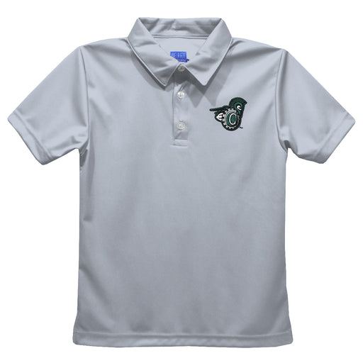 Castleton University Spartans Embroidered Gray Short Sleeve Polo Box Shirt
