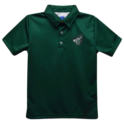 Castleton University Spartans Embroidered Hunter Green Short Sleeve Polo Box Shirt