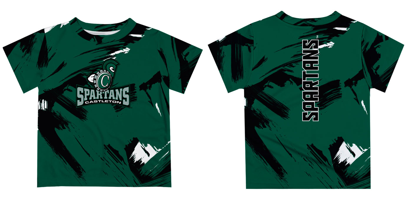 Castleton University Spartans Vive La Fete Boys Game Day Green Short Sleeve Tee Paint Brush - Vive La Fête - Online Apparel Store