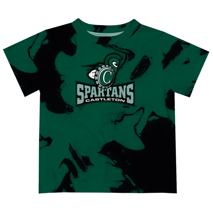 Castleton University Spartans Vive La Fete Marble Boys Game Day Green Short Sleeve Tee