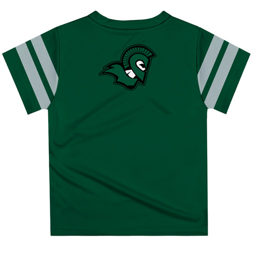 Castleton University Spartans Vive La Fete Boys Game Day Green Short Sleeve Tee with Stripes on Sleeves - Vive La Fête - Online Apparel Store