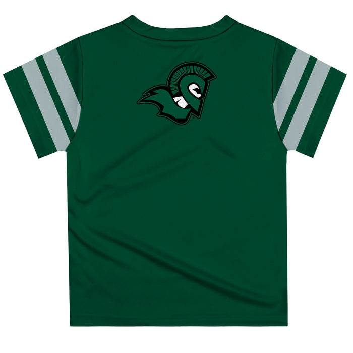 Castleton University Spartans Vive La Fete Boys Game Day Green Short Sleeve Tee with Stripes on Sleeves - Vive La Fête - Online Apparel Store