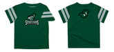 Castleton University Spartans Vive La Fete Boys Game Day Green Short Sleeve Tee with Stripes on Sleeves - Vive La Fête - Online Apparel Store