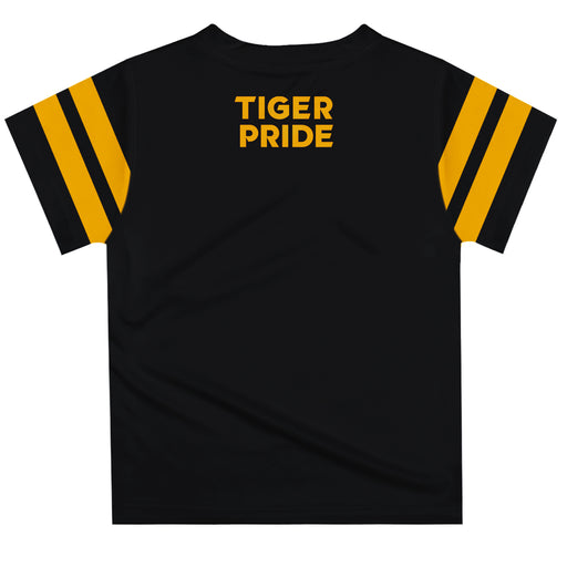 Colorado College Tigers Vive La Fete Boys GameDay Black Short Sleeve Tee with Stripes on Sleeves - Vive La Fête - Online Apparel Store