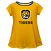 Colorado College Tigers Vive La Fete Girls Game Day Short Sleeve Gold Top with School Mascot and Name - Vive La Fête - Online Apparel Store