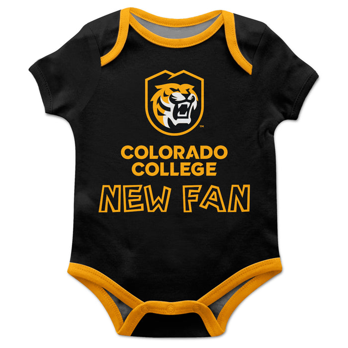 Colorado College Tigers Vive La Fete Infant Game Day Black Short Sleeve Onesie New Fan Logo and Mascot Bodysuit - Vive La Fête - Online Apparel Store
