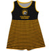 Colorado College Tigers Vive La Fete Girls Game Day Sleeveless Tank Dress Solid Black Logo Stripes on Skirt - Vive La Fête - Online Apparel Store