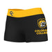 Colorado College Tigers Vive La Fete Logo on Thigh & Waistband Black & Gold Women Yoga Booty Workout Shorts 3.75 Inseam