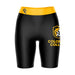 Colorado College Tigers Vive La Fete Game Day Logo on Thigh and Waistband Black and Gold Women Bike Short 9 Inseam"