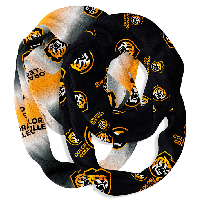 Colorado College Tigers Vive La Fete All Over Logo Collegiate Women Set of 2 Light Weight Ultra Soft Infinity Scarfs