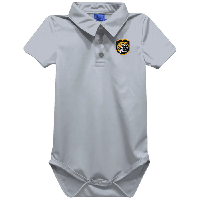 Colorado College Tigers Embroidered Gray Solid Knit Polo Onesie