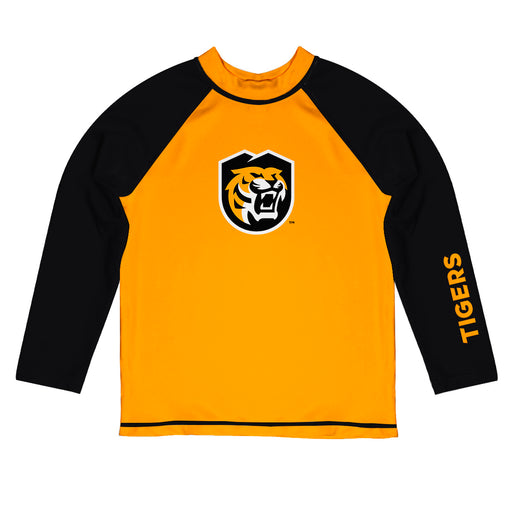 Colorado College Tigers Vive La Fete Logo Gold Black Long Sleeve Raglan Rashguard