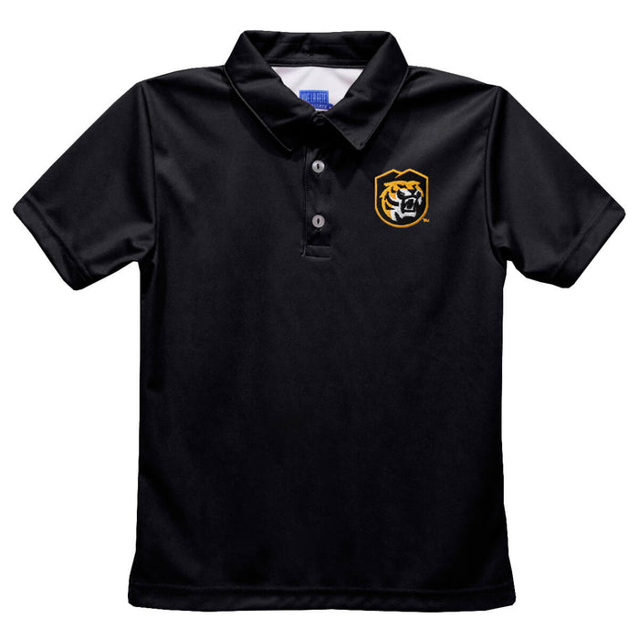 Colorado College Tigers Embroidered Black Short Sleeve Polo Box Shirt