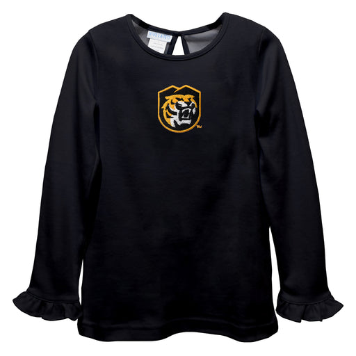 Colorado College Tigers Embroidered Black Knit Long Sleeve Girls Blouse
