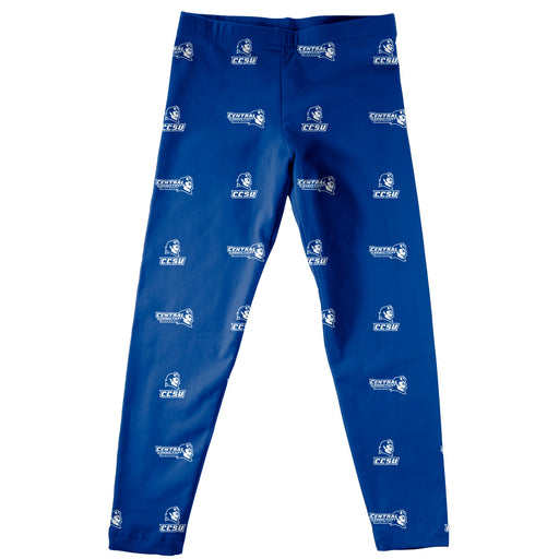 Central Connecticut State Blue Devils CCSU Girls Game Day All Over Logo Elastic Waist Classic Play Blue Leggings Tights - Vive La Fête - Online Apparel Store