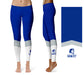 CCSU Blue Devils Vive la Fete Game Day Collegiate Ankle Color Block Women Blue White Yoga Leggings - Vive La Fête - Online Apparel Store