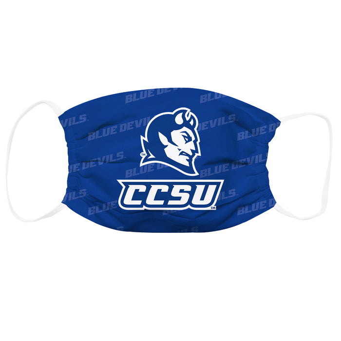 CCSU Blue Devils 3 Ply Vive La Fete Face Mask 3 Pack Game Day Collegiate Unisex Face Covers Reusable Washable - Vive La Fête - Online Apparel Store