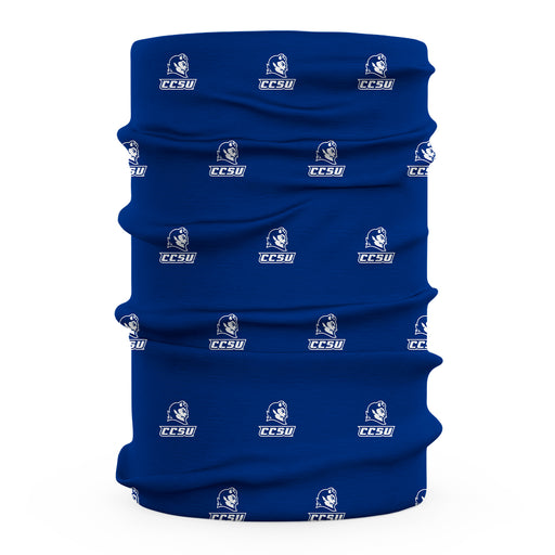 CCSU Blue Devils Vive La Fete All Over Logo Game Day  Collegiate Face Cover Soft 4-Way Stretch Two Ply Neck Gaiter - Vive La Fête - Online Apparel Store