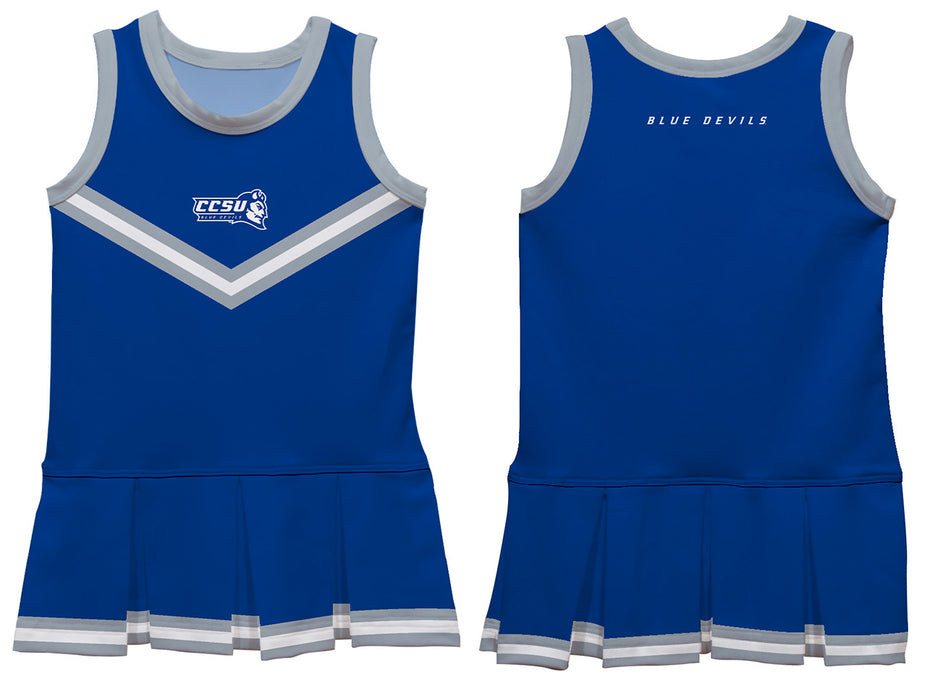 CCSU Blue Devils Vive La Fete Game Day Blue Sleeveless Youth Cheerleader Dress - Vive La Fête - Online Apparel Store