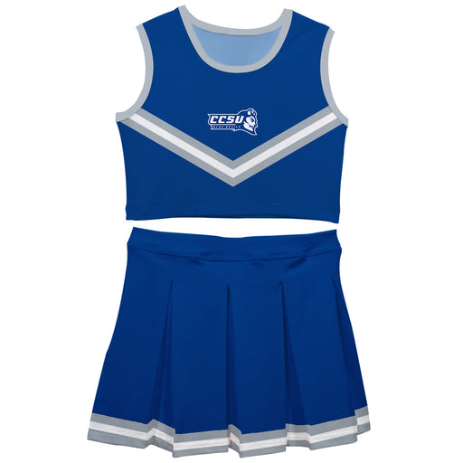 CCSU Blue Devils Vive La Fete Game Day Blue Sleeveless Cheerleader Set
