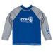 CCSU Blue Devils Vive La Fete Logo Blue Gray Long Sleeve Raglan Rashguard