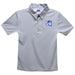 Central Connecticut State Blue Devils CCSU Embroidered Gray Stripes Short Sleeve Polo Box Shirt