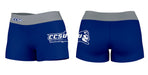 CCSU Blue Devils Vive La Fete Logo on Thigh & Waistband Blue Gray Women Yoga Booty Workout Shorts 3.75 Inseam - Vive La Fête - Online Apparel Store