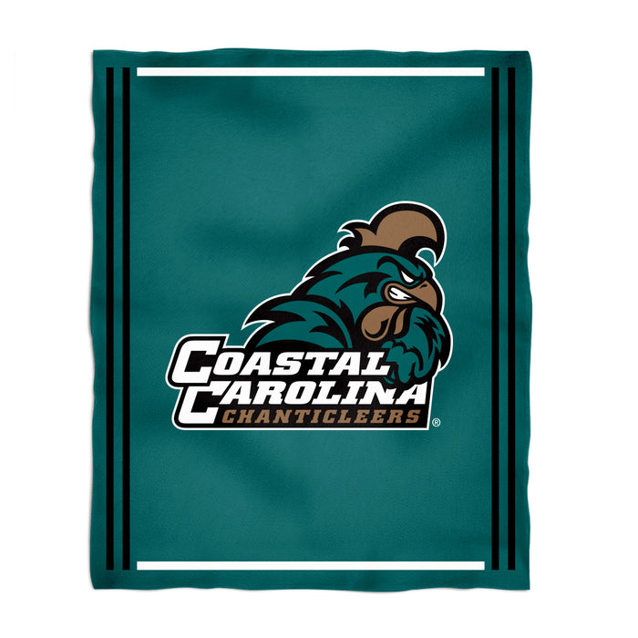 Coastal Carolina Chanticleers CCU Vive La Fete Kids Game Day Teal Plush Soft Minky Blanket 36 x 48 Mascot