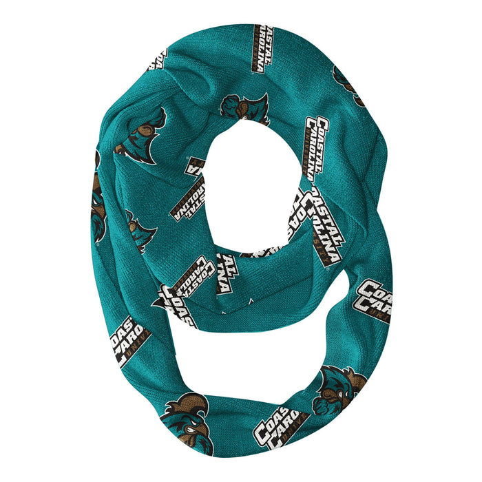 Coastal Carolina Chanticleers Vive La Fete Repeat Logo Game Day Collegiate Women Light Weight Ultra Soft Infinity Scarf