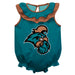 Coastal Carolina Chanticleers CCU Teal Sleeveless Ruffle Onesie Logo Bodysuit