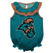 Coastal Carolina Chanticleers CCU Swirls Teal Sleeveless Ruffle Onesie Logo Bodysuit