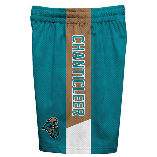 Coastal Carolina Chanticleers CCU Vive La Fete Game Day Teal Stripes Boys Solid Gold Athletic Mesh Short - Vive La Fête - Online Apparel Store
