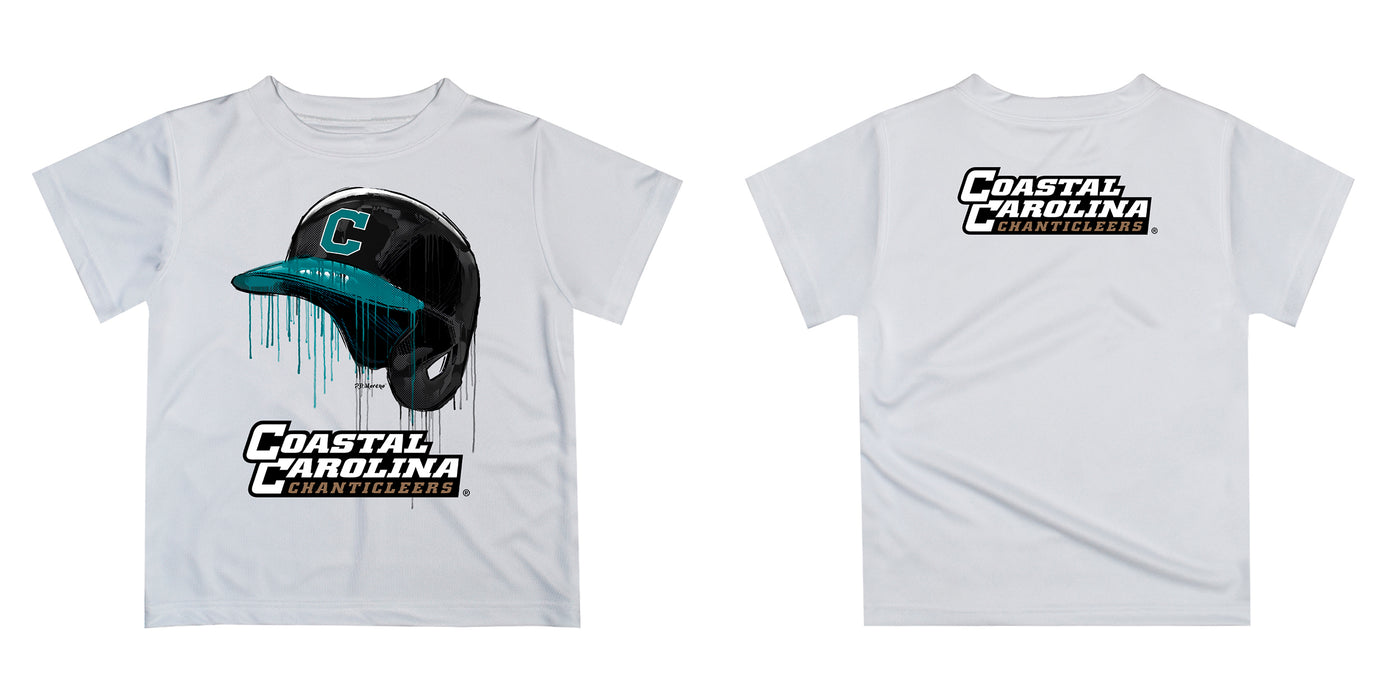 Coastal Carolina Chanticleers CCU Original Dripping Baseball Helmet Teal T-Shirt by Vive La Fete - Vive La Fête - Online Apparel Store