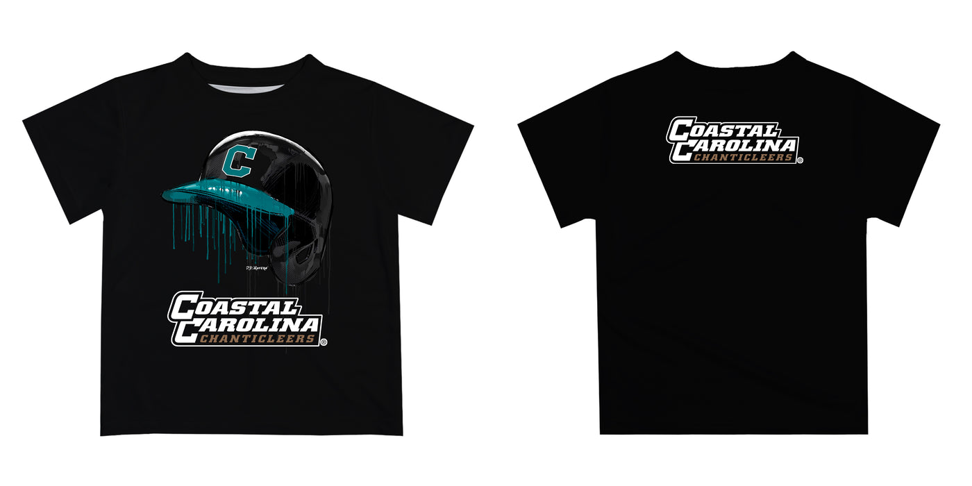 Coastal Carolina Chanticleers CCU Original Dripping Baseball Helmet Teal T-Shirt by Vive La Fete - Vive La Fête - Online Apparel Store