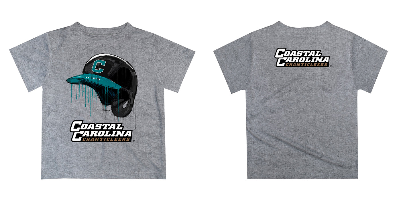 Coastal Carolina Chanticleers CCU Original Dripping Baseball Helmet Teal T-Shirt by Vive La Fete - Vive La Fête - Online Apparel Store