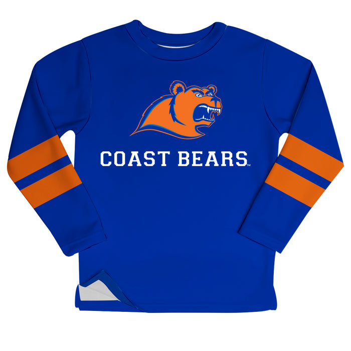 United States Coast Guard Academy Stripes Blue Long Sleeve Fleece Sweatshirt Side Vents - Vive La Fête - Online Apparel Store
