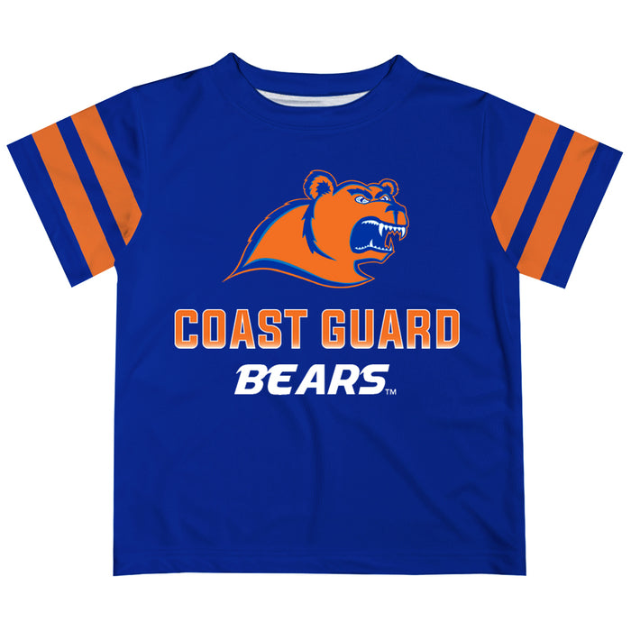 United States Coast Guard Academy Stripes Blue Short Sleeve Tee Shirt - Vive La Fête - Online Apparel Store