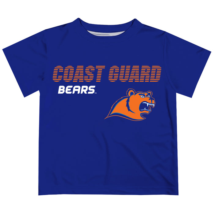 United States Coast Guard Academy Solid Stripped Logo Blue Short Sleeve Tee Shirt - Vive La Fête - Online Apparel Store