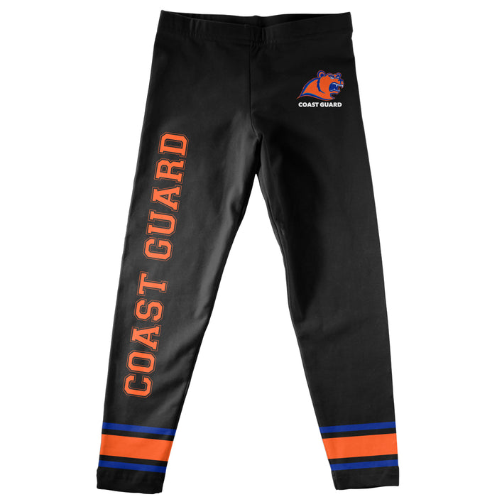 United States Coast Guard Academy Verbiage And Logo Black Stripes Leggings - Vive La Fête - Online Apparel Store