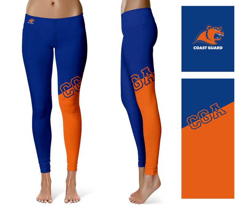 US Coast CGA Bears Vive La Fete Game Day Collegiate Leg Color Block Women Blue Orange Yoga Leggings - Vive La Fête - Online Apparel Store