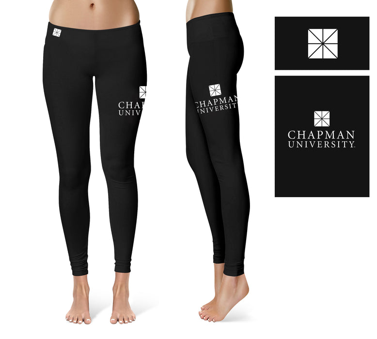 Chapman University Panthers Vive La Fete Collegiate Large Logo on Thigh Women Black Yoga Leggings 2.5 Waist Tights - Vive La Fête - Online Apparel Store