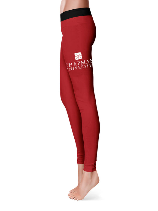 Chapman University Panthers Vive La Fete Game Day Collegiate Logo on Thigh Red Women Yoga Leggings 2.5 Waist Tights - Vive La Fête - Online Apparel Store