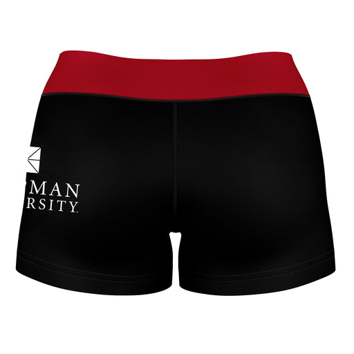 Chapman University Panthers Vive La Fete Logo on Thigh & Waistband Black Red Women Yoga Booty Workout Shorts 3.75 Inseam - Vive La Fête - Online Apparel Store