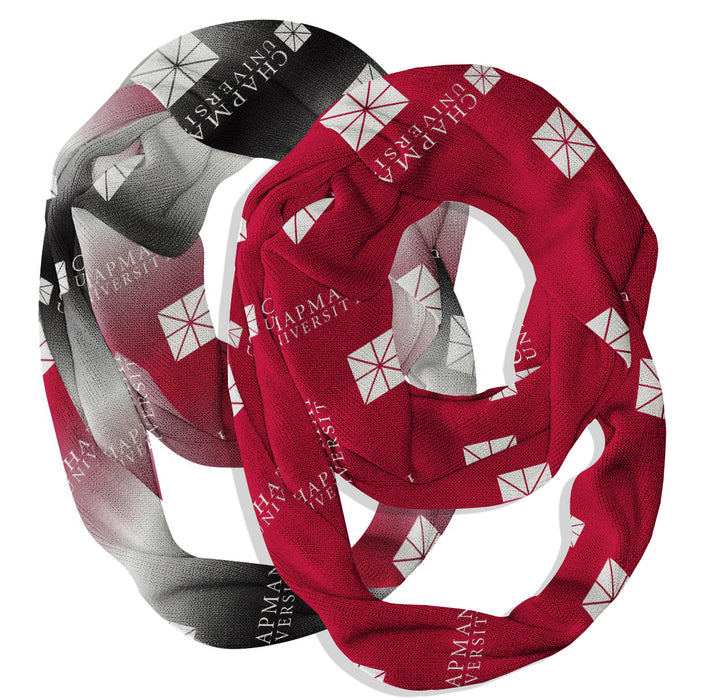 Chapman Panthers Vive La Fete All Over Logo Game Day Collegiate Women Set of 2 Light Weight Ultra Soft Infinity Scarfs