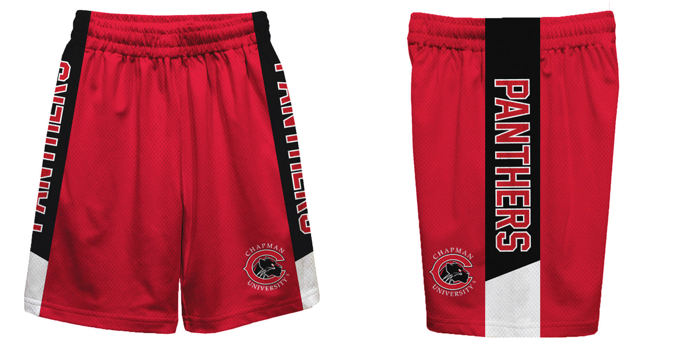 Chapman Panthers CU Vive La Fete Game Day Red Stripes Boys Solid Black Athletic Mesh Short - Vive La Fête - Online Apparel Store