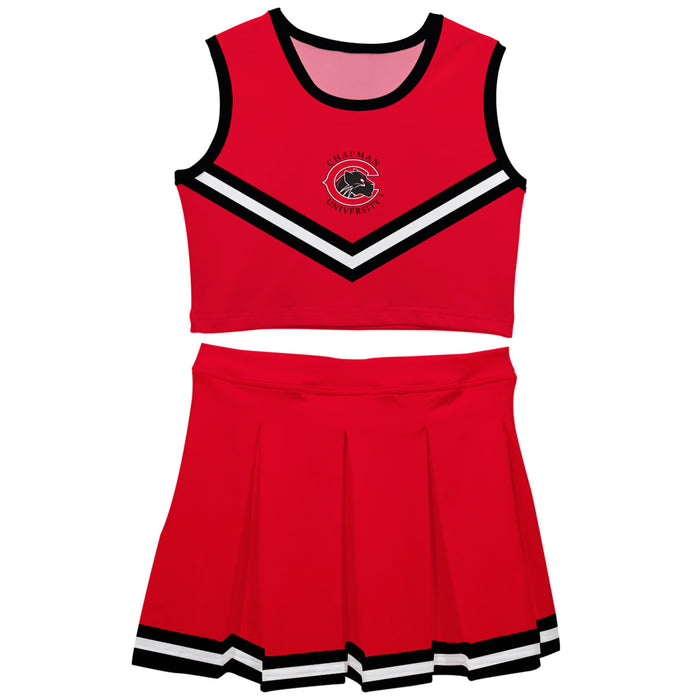 Chapman Panthers CU Vive La Fete Game Day Red Sleeveless Cheerleader Set