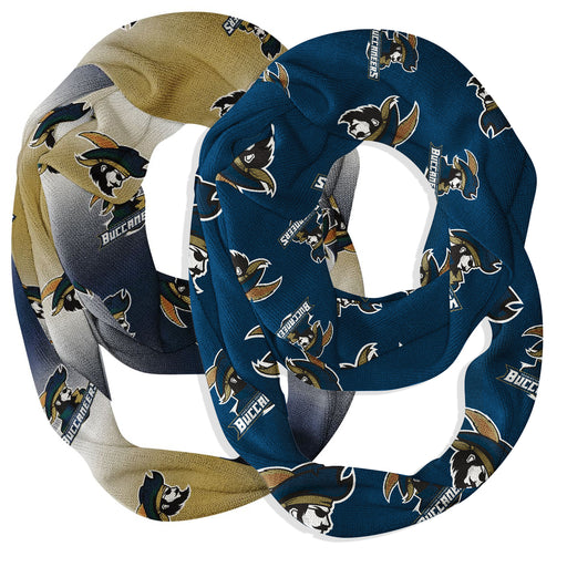 Charleston Southern Buccaneers Vive La Fete All Over Logo Women Set of 2 Light Weight Ultra Soft Infinity Scarfs