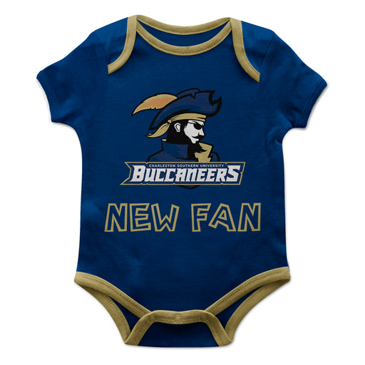 Charleston Southern Buccaneers Vive La Fete Infant Game Day Blue Short Sleeve Onesie New Fan Logo and Mascot Bodysuit