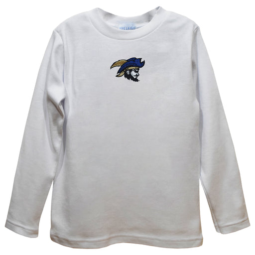 Charleston Southern Buccaneers CSU Embroidered White Knit Long Sleeve Boys Tee Shirt